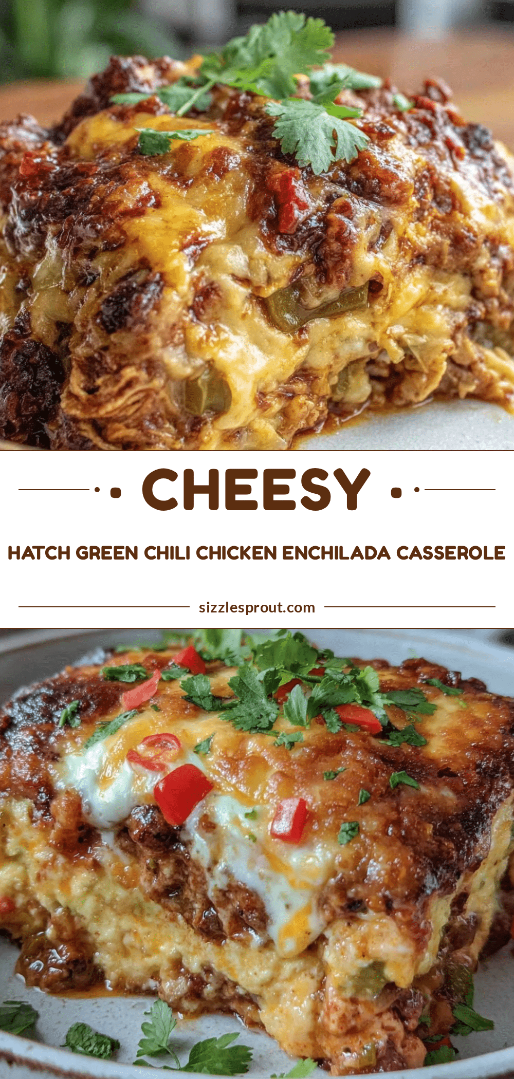 Hatch Green Chili Chicken Enchilada Casserole recipe