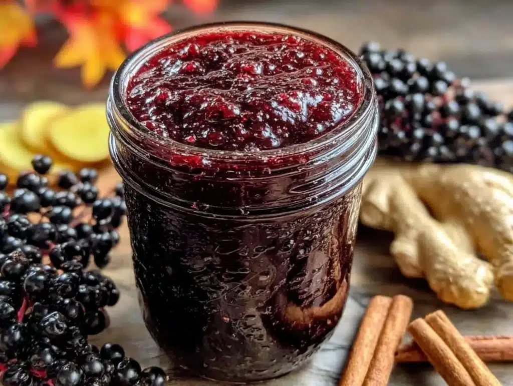 healthy homemade elderberry syrup - featured image