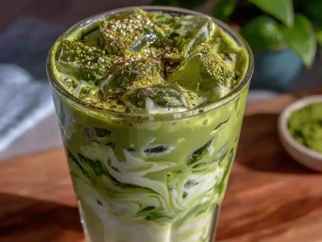 Healthy Iced Protein Matcha Latte - featured image