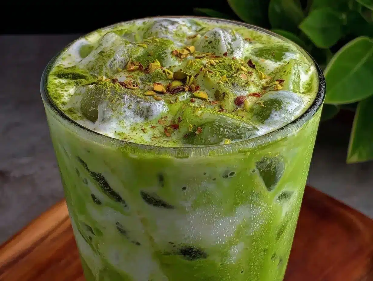 Healthy Iced Protein Matcha Latte preparation steps