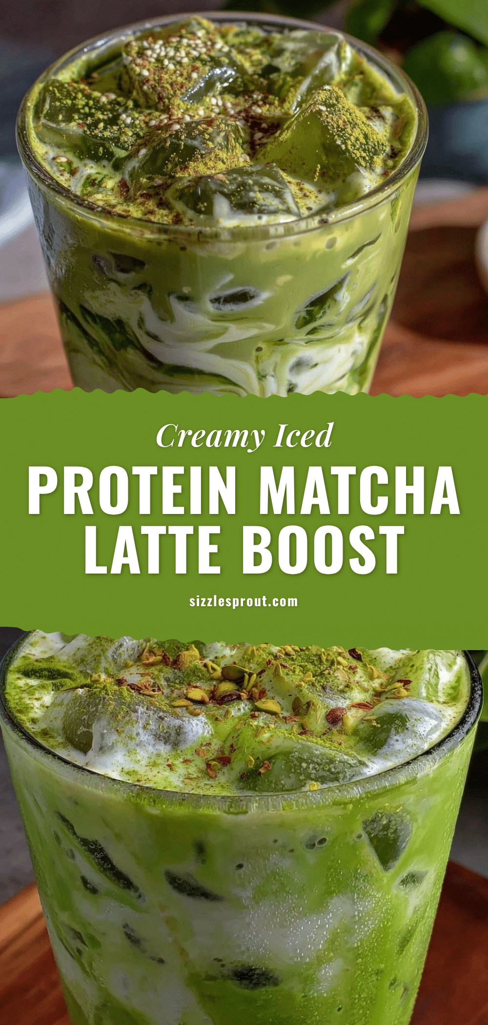 Healthy Iced Protein Matcha Latte recipe