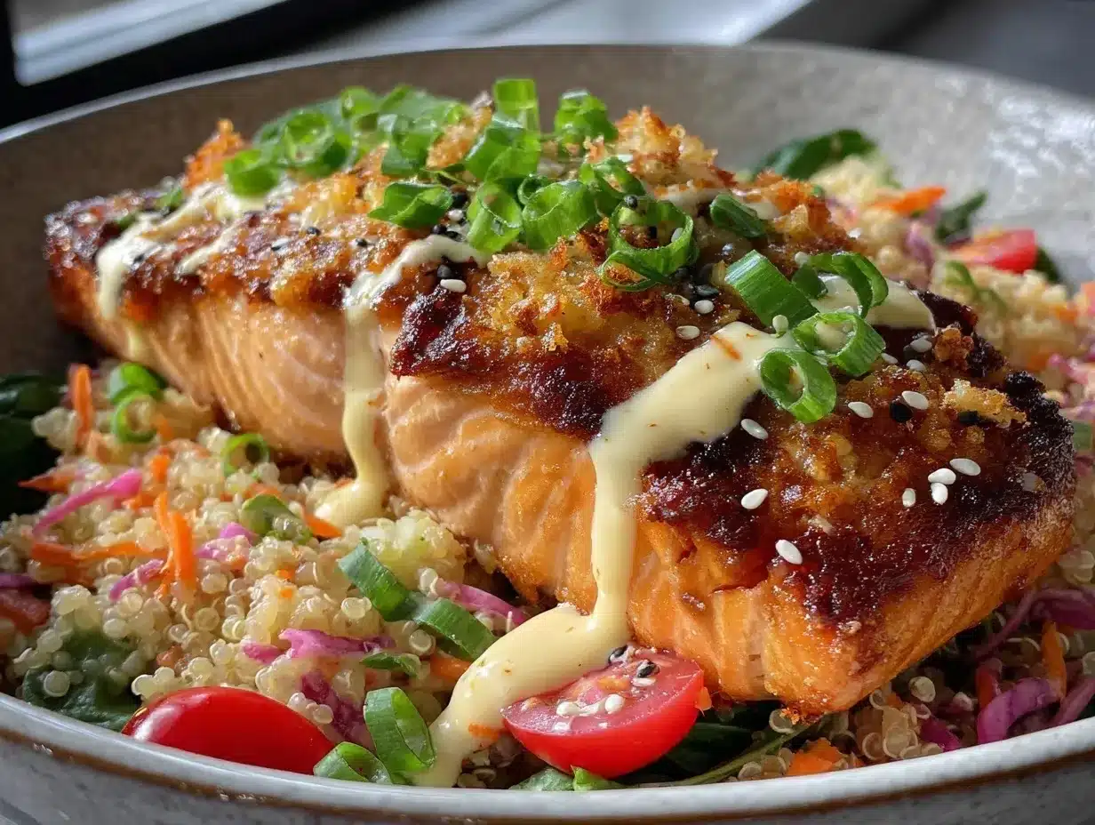 healthy salmon quinoa bowls preparation steps