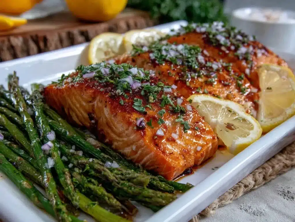 healthy sheet pan salmon - featured image