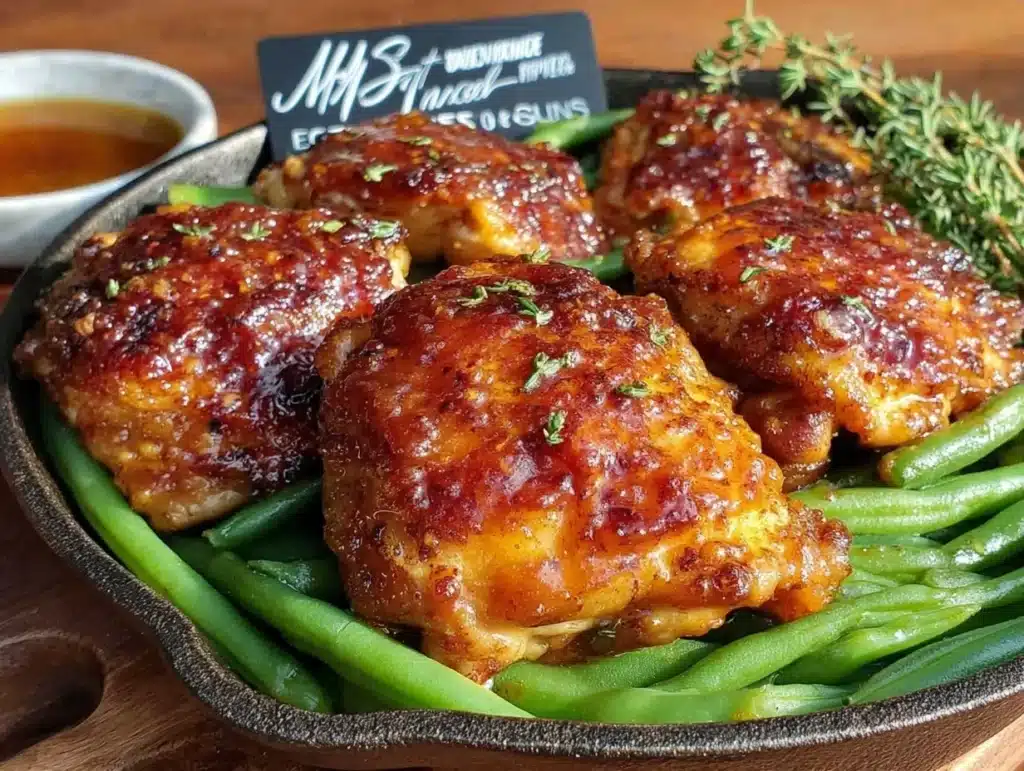 honey dijon chicken thighs - featured image