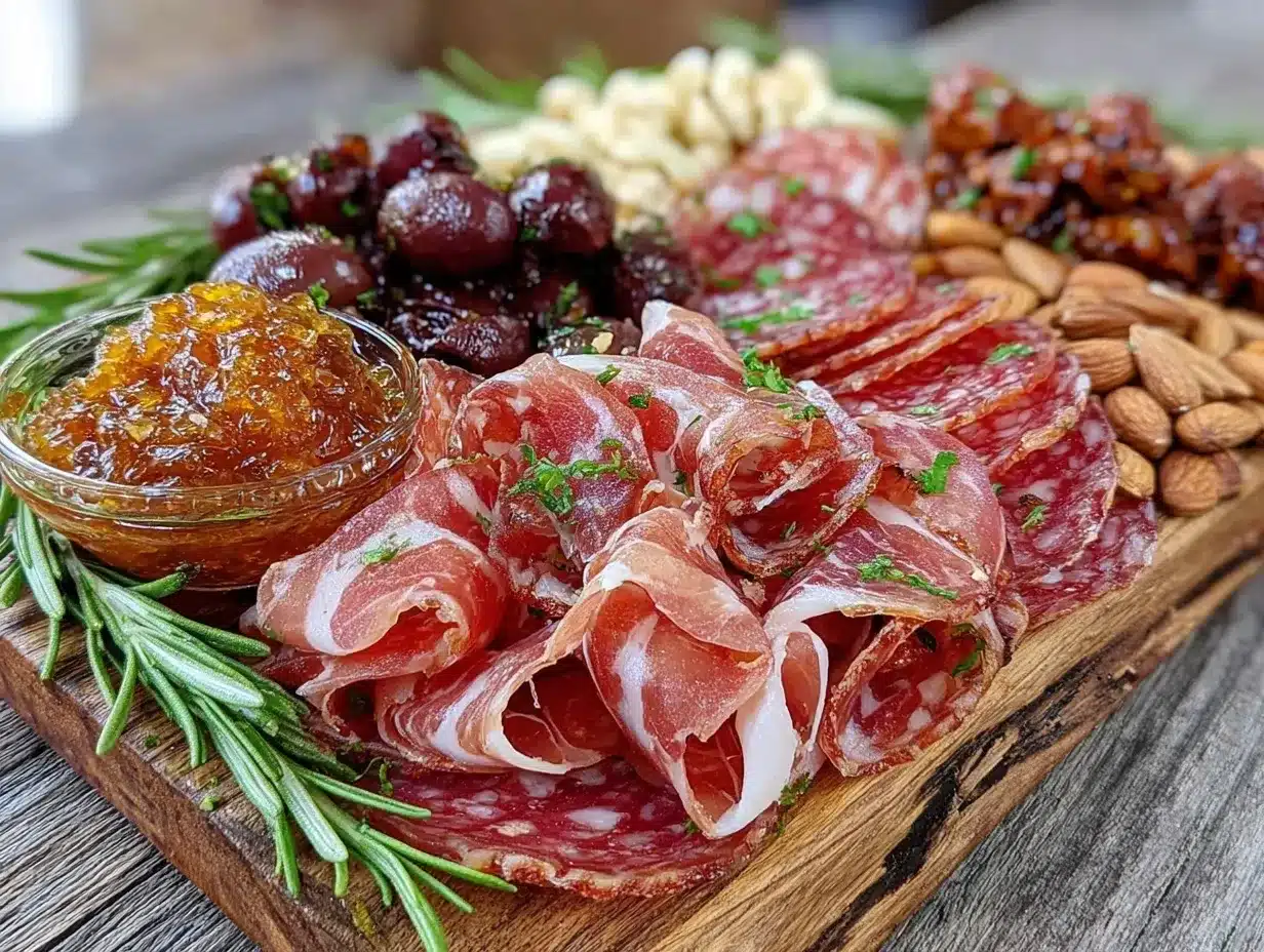 Italian Antipasto Charcuterie Board preparation steps