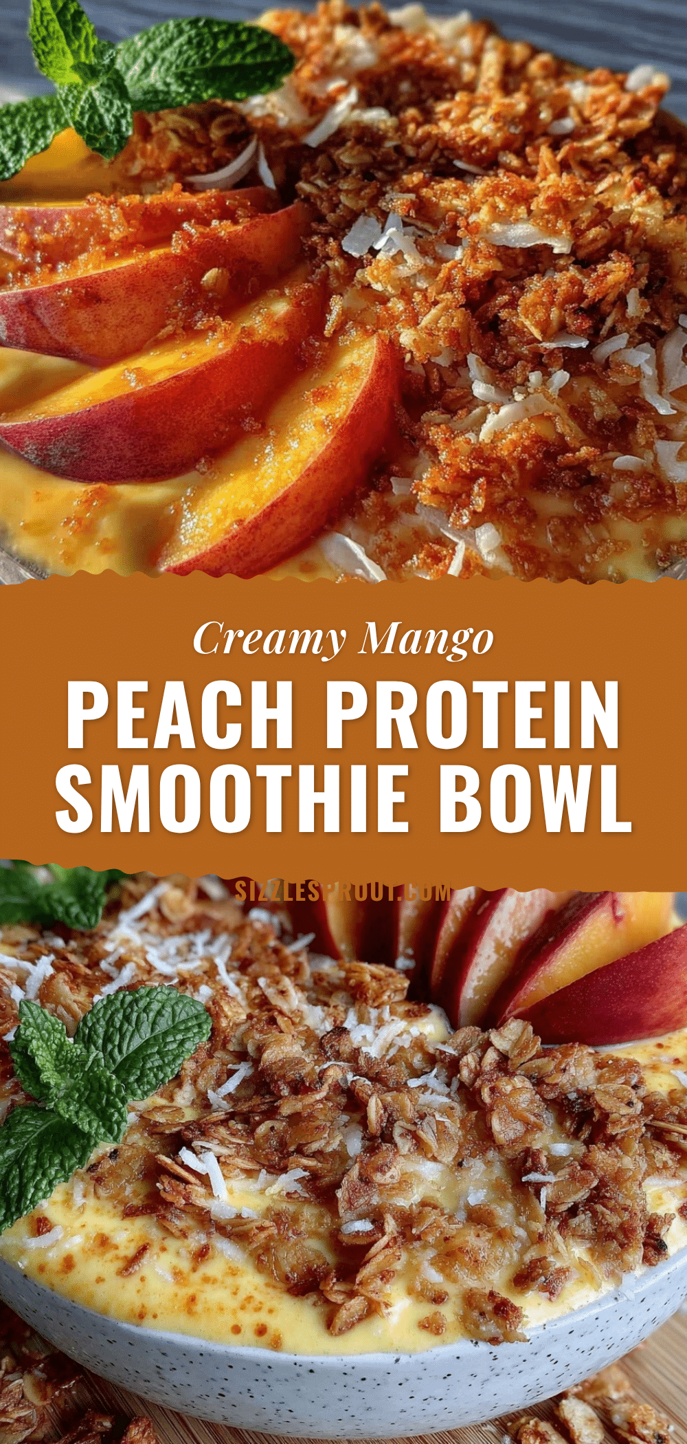 mango peach protein smoothie bowl recipe