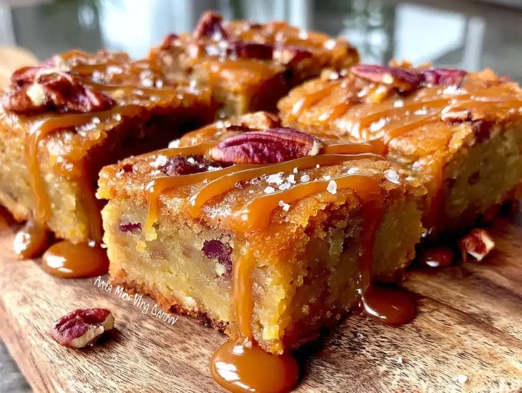 maple pecan blondie bars - featured image