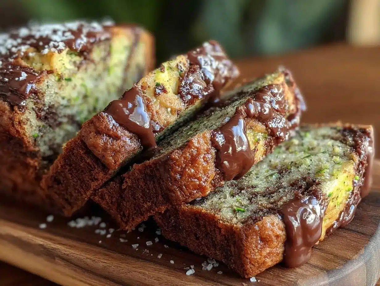 moist banana zucchini bread with chocolate swirl preparation steps