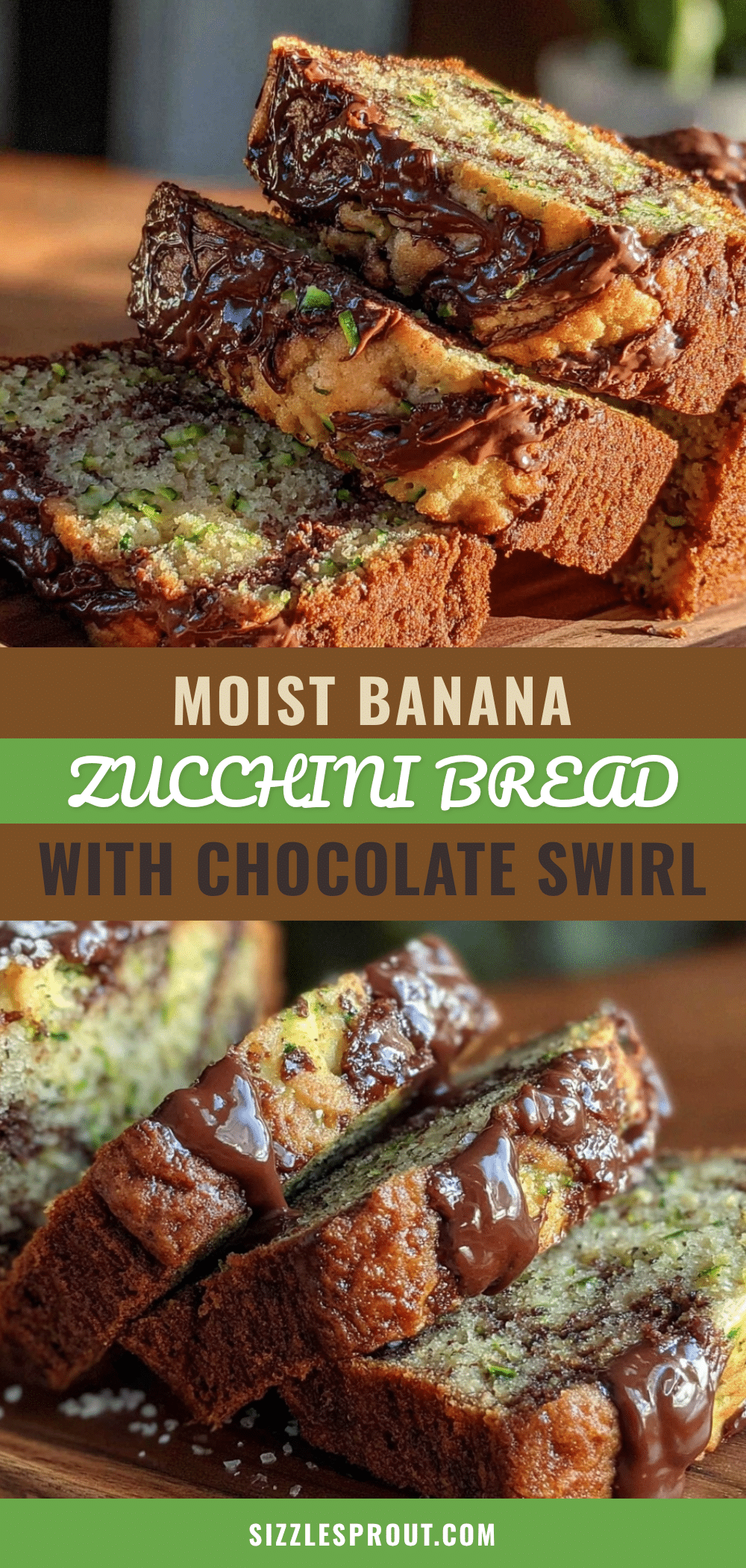 moist banana zucchini bread with chocolate swirl recipe