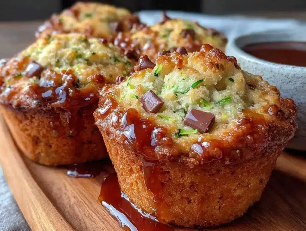 moist chocolate chip zucchini muffins - featured image