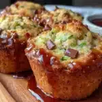 moist chocolate chip zucchini muffins - featured image