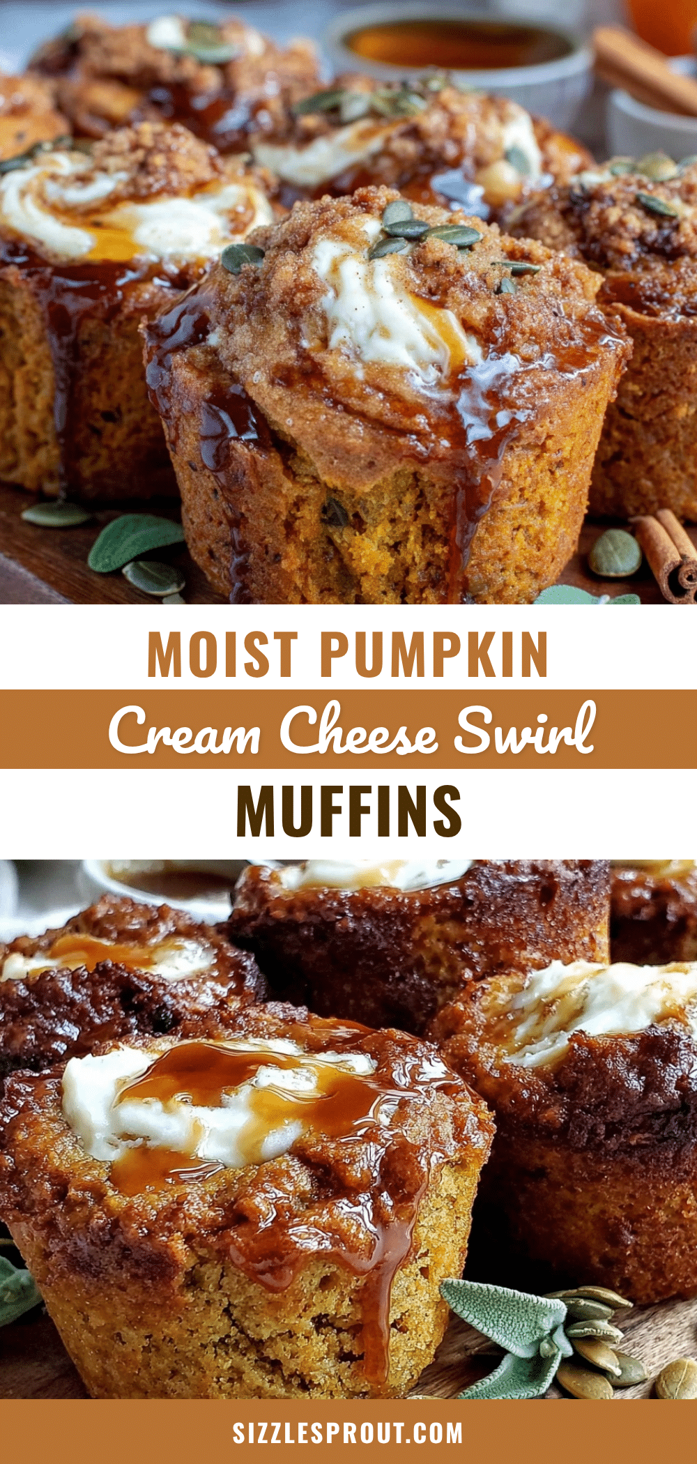 moist pumpkin cream cheese swirl muffins recipe