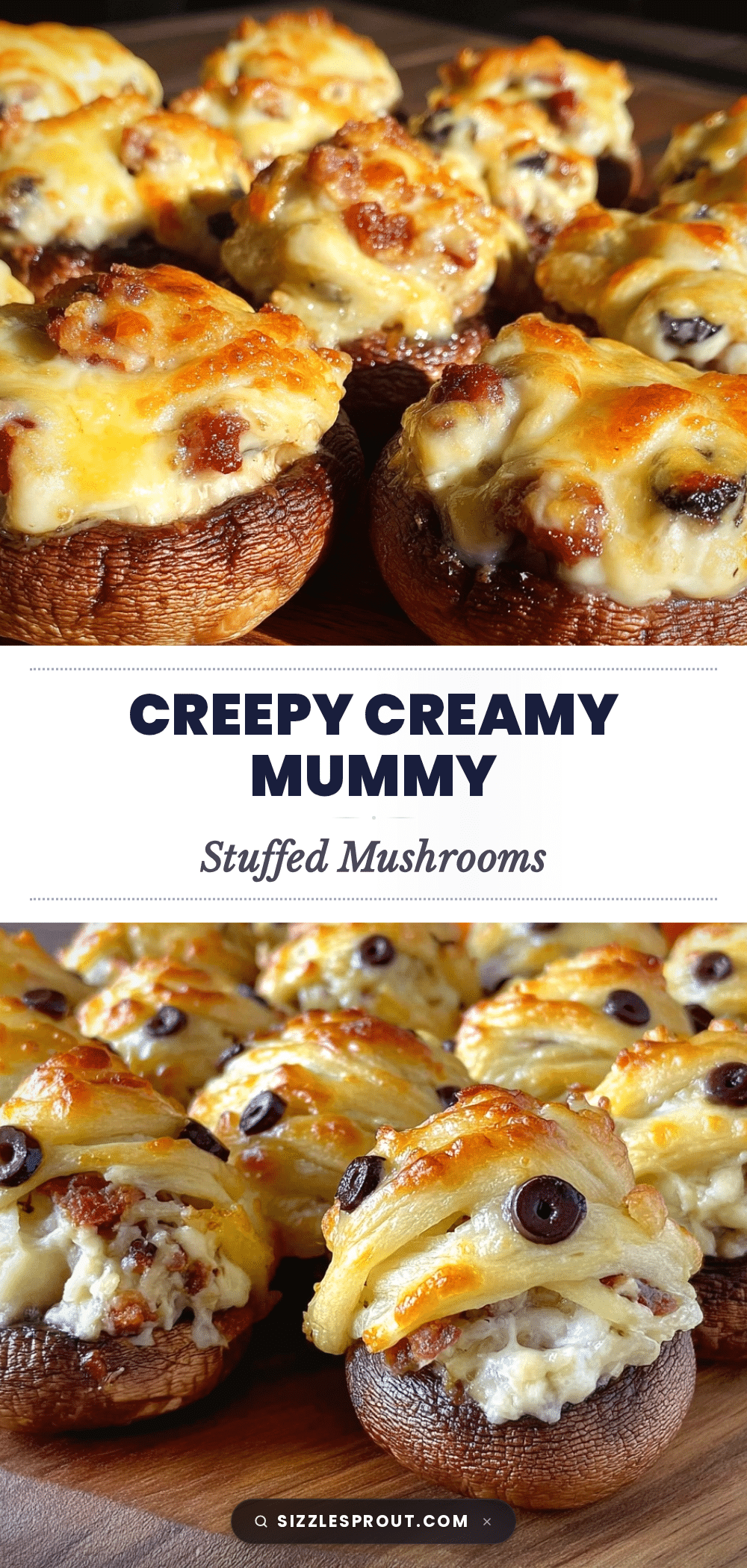 mummy stuffed mushrooms recipe