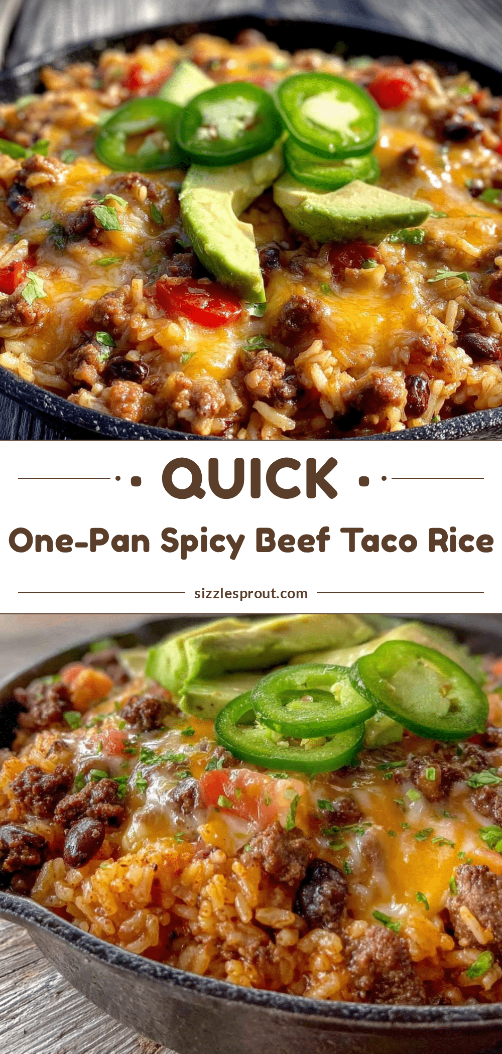one-pan ground beef taco rice skillet recipe