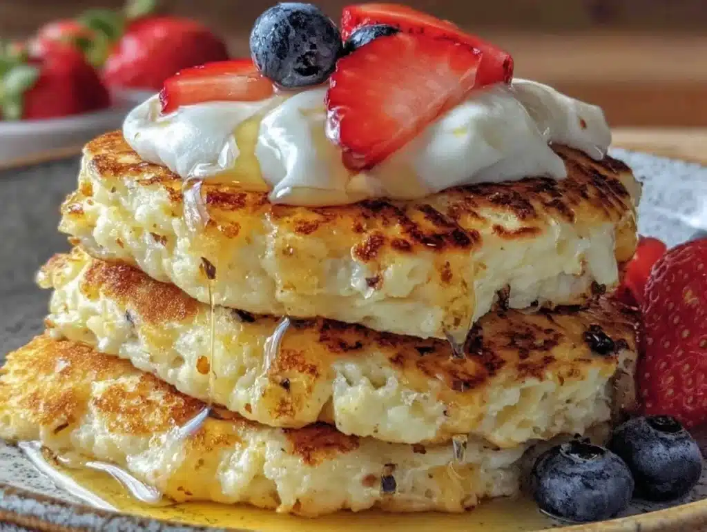 protein pancakes with Greek yogurt - featured image