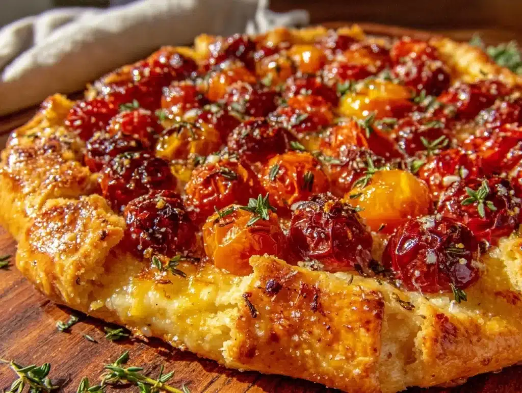 roasted cherry tomato galette - featured image