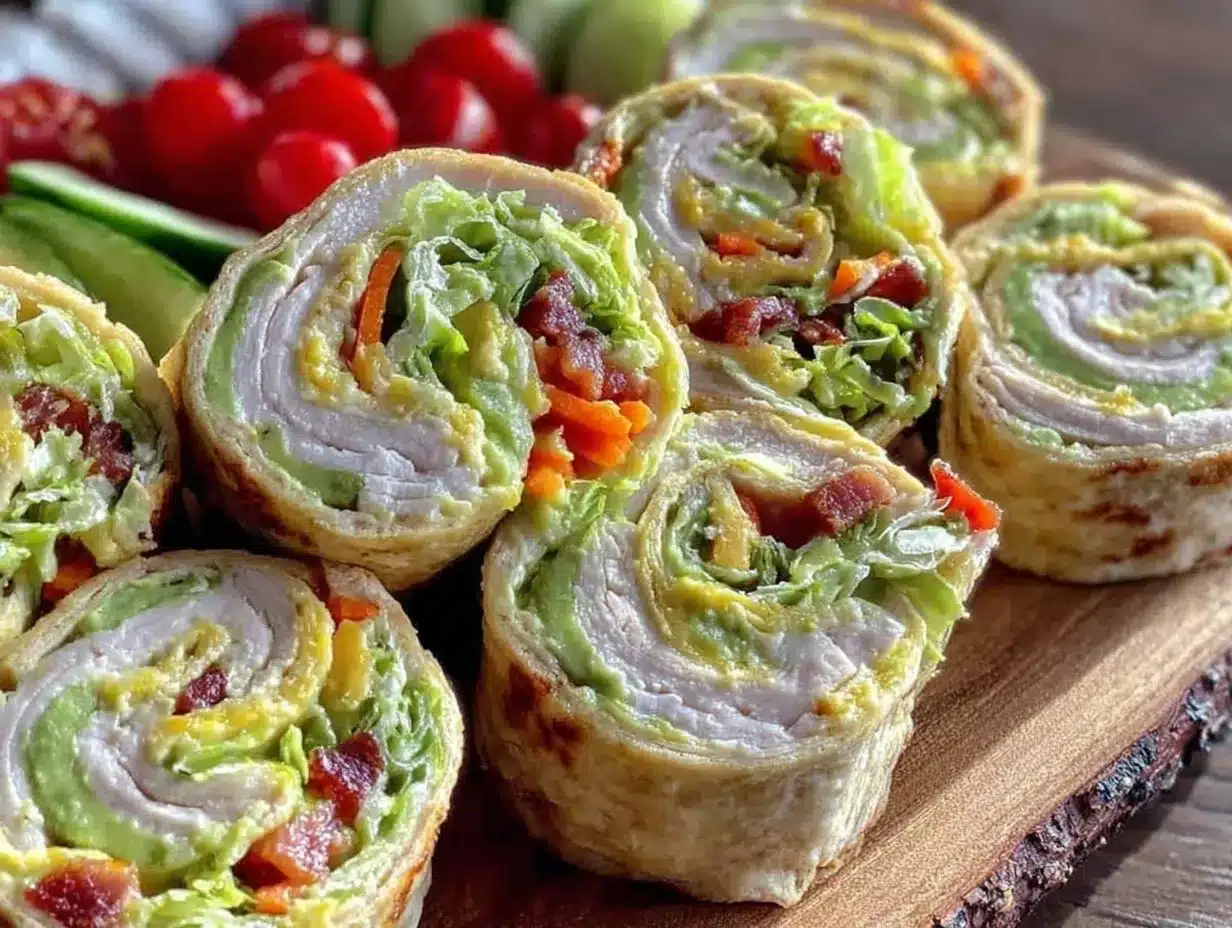 turkey avocado pinwheel wraps preparation steps