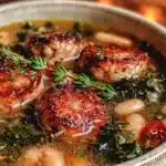 white bean kale sausage soup - featured image