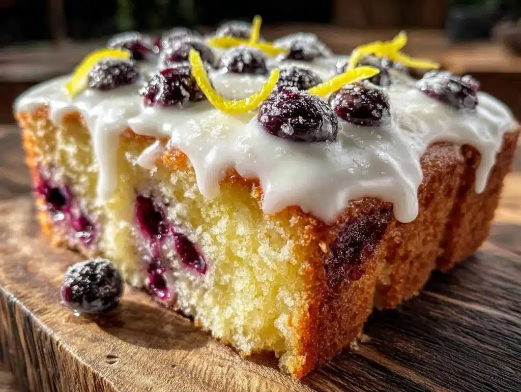 wild huckleberry lemon pound cake - featured image