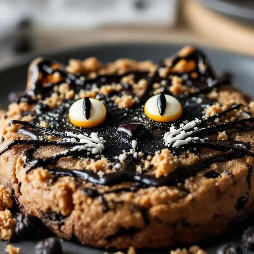 black cat Halloween cookie cake - featured image