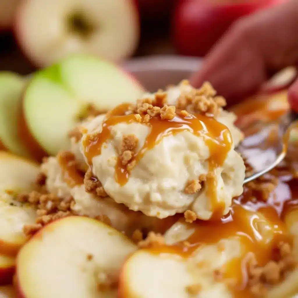 Creamy Caramel Apple Cheesecake Dip preparation steps