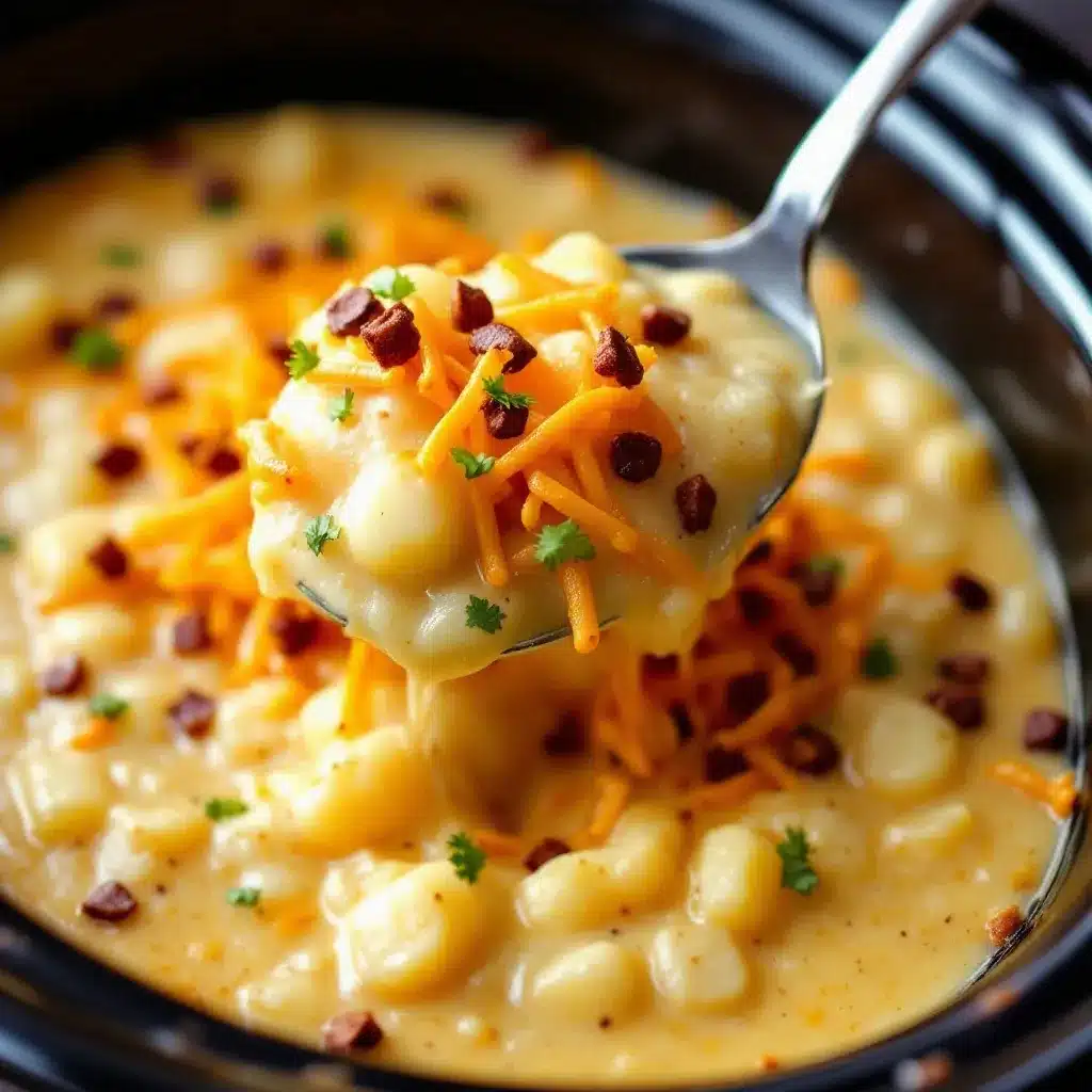 creamy crockpot loaded baked potato soup preparation steps