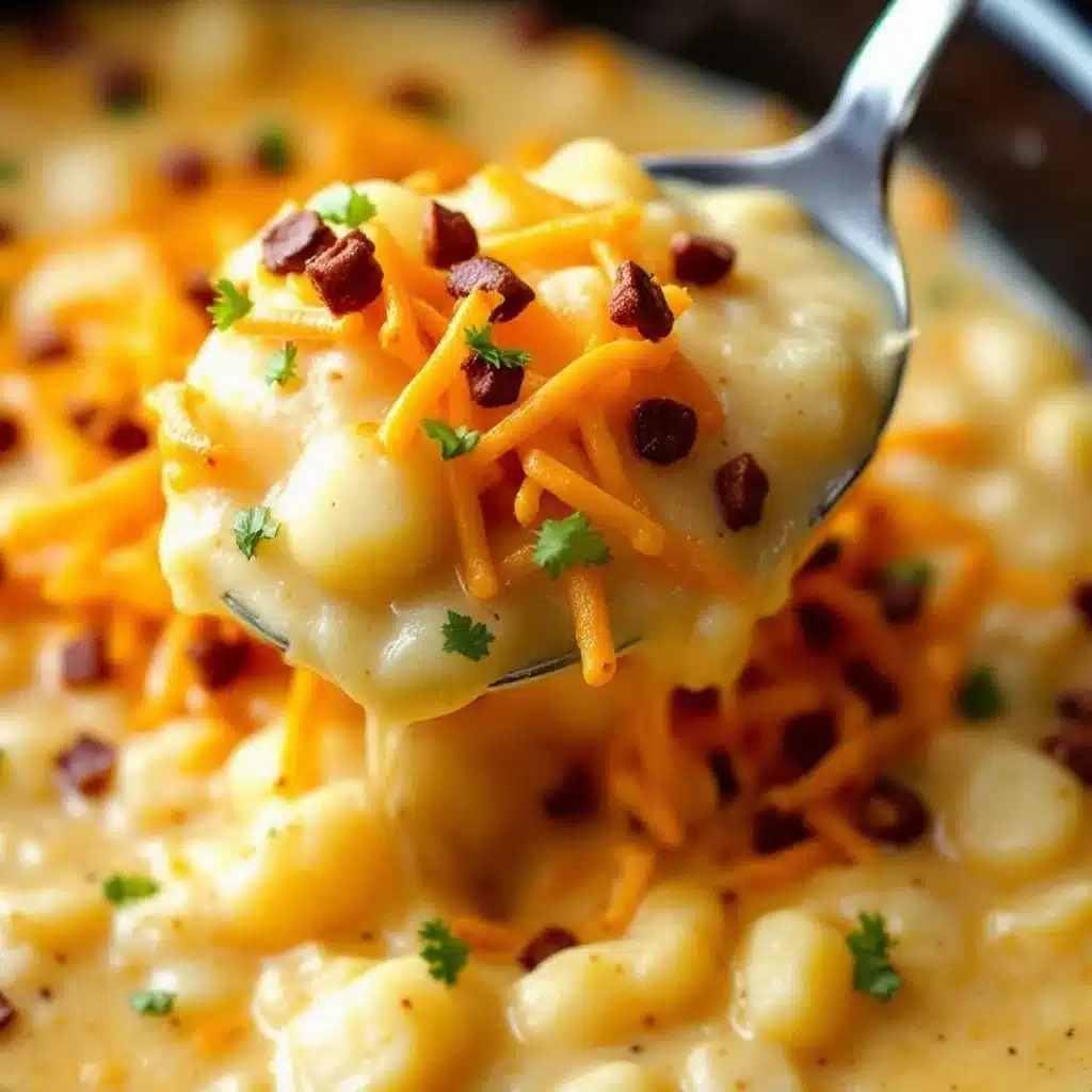 creamy crockpot loaded baked potato soup - featured image