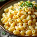 creamy macaroni pasta salad with Italian dressing - featured image