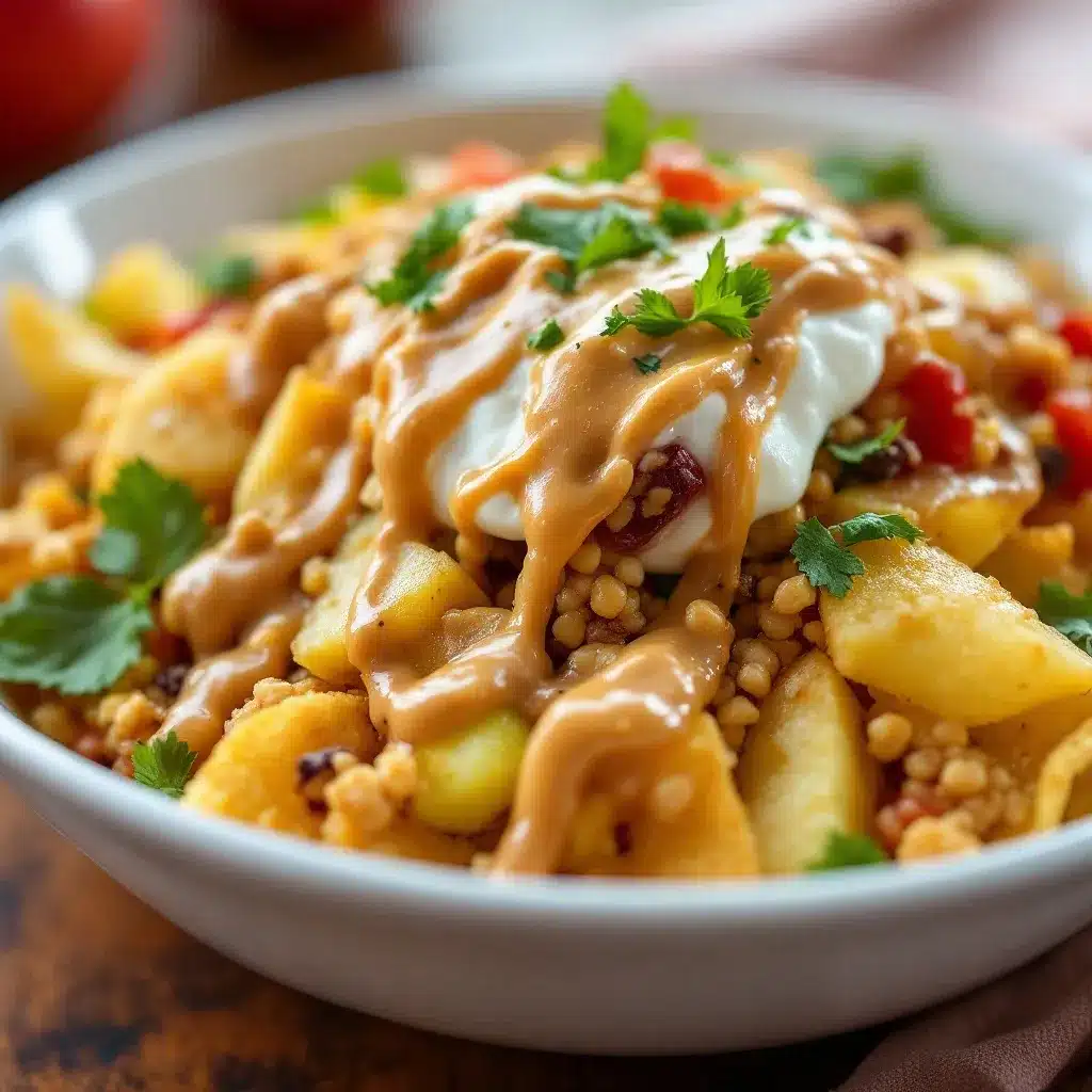 easy apple nachos with peanut butter drizzle preparation steps