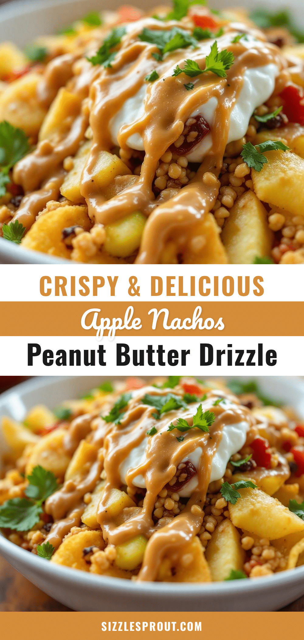 easy apple nachos with peanut butter drizzle recipe