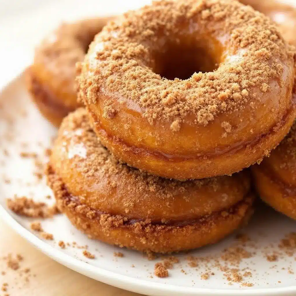 fluffy baked pumpkin donuts with cinnamon sugar coating - featured image