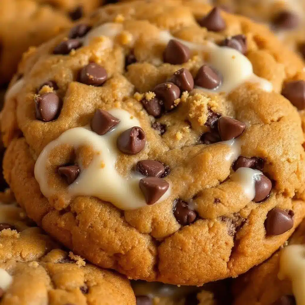 fluffy pumpkin chocolate chip cookies with cream cheese icing - featured image