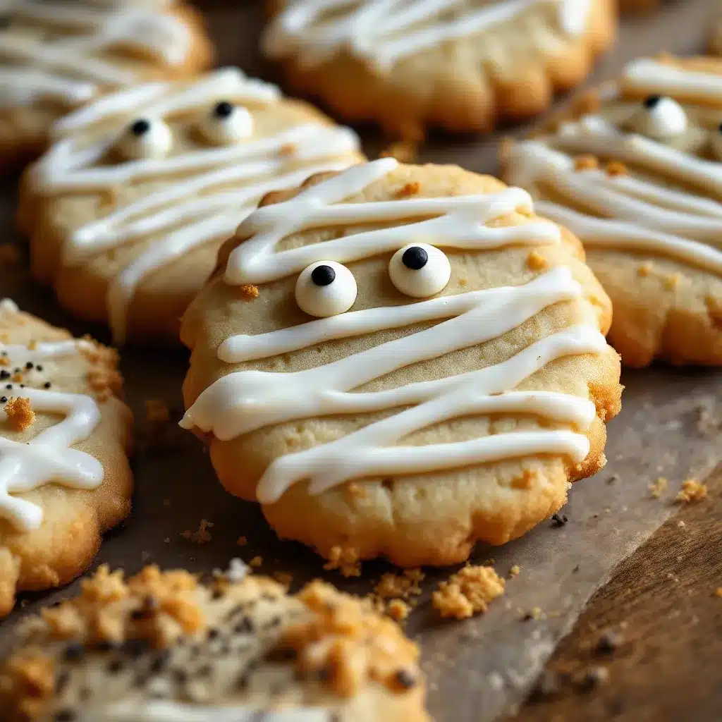 Halloween mummy sugar cookies preparation steps
