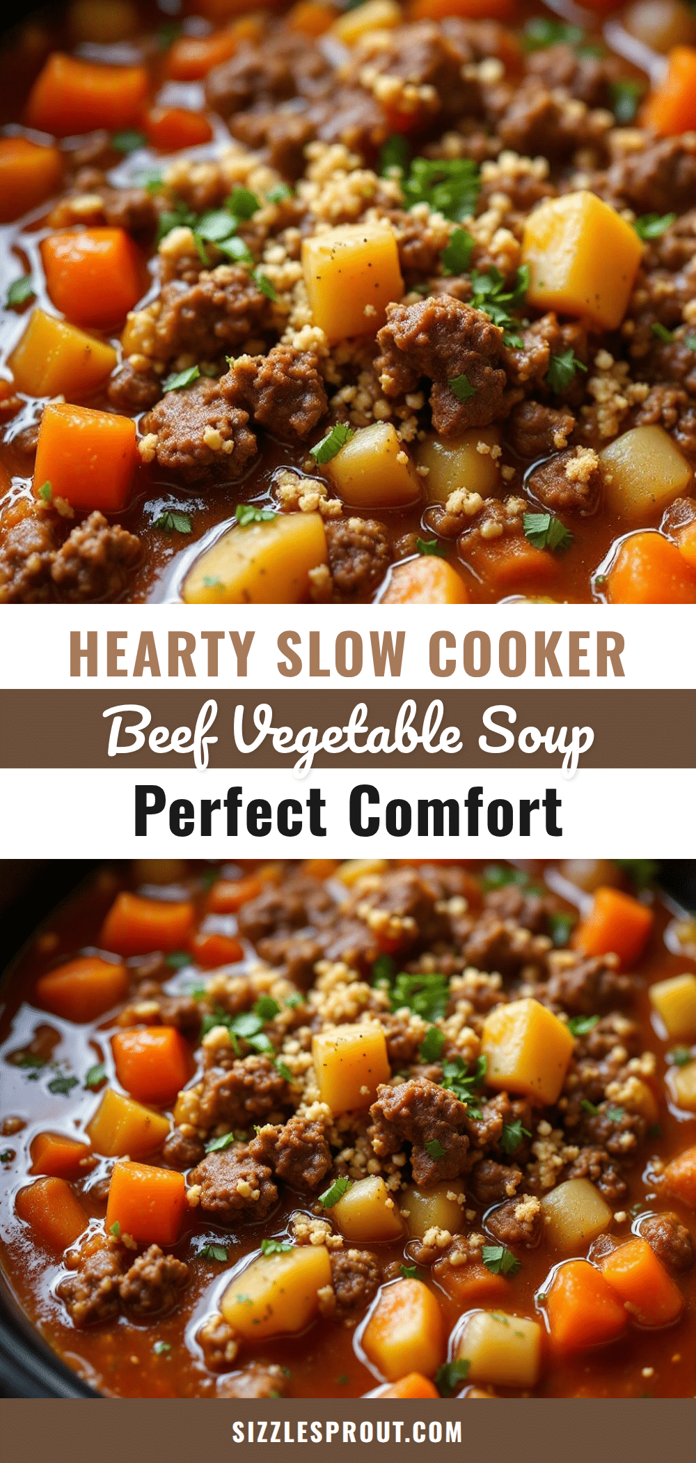 hearty slow cooker ground beef and vegetable soup recipe