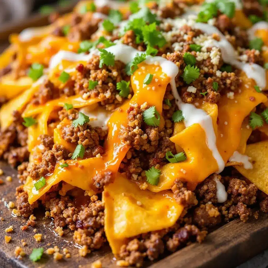 loaded nacho bar with ground beef preparation steps