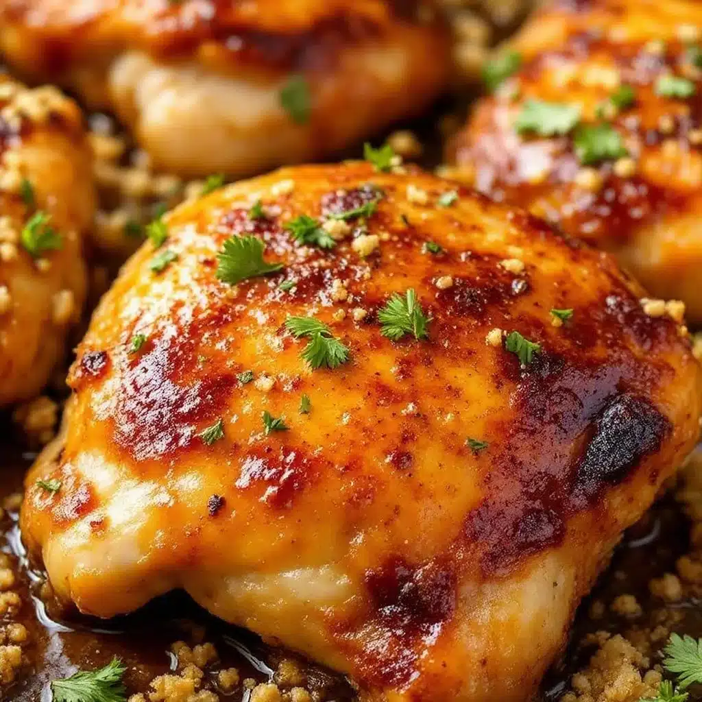 one-pan honey garlic chicken thighs - featured image