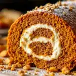 pumpkin roll with cream cheese filling - featured image