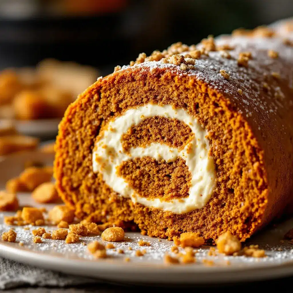pumpkin roll with cream cheese filling preparation steps