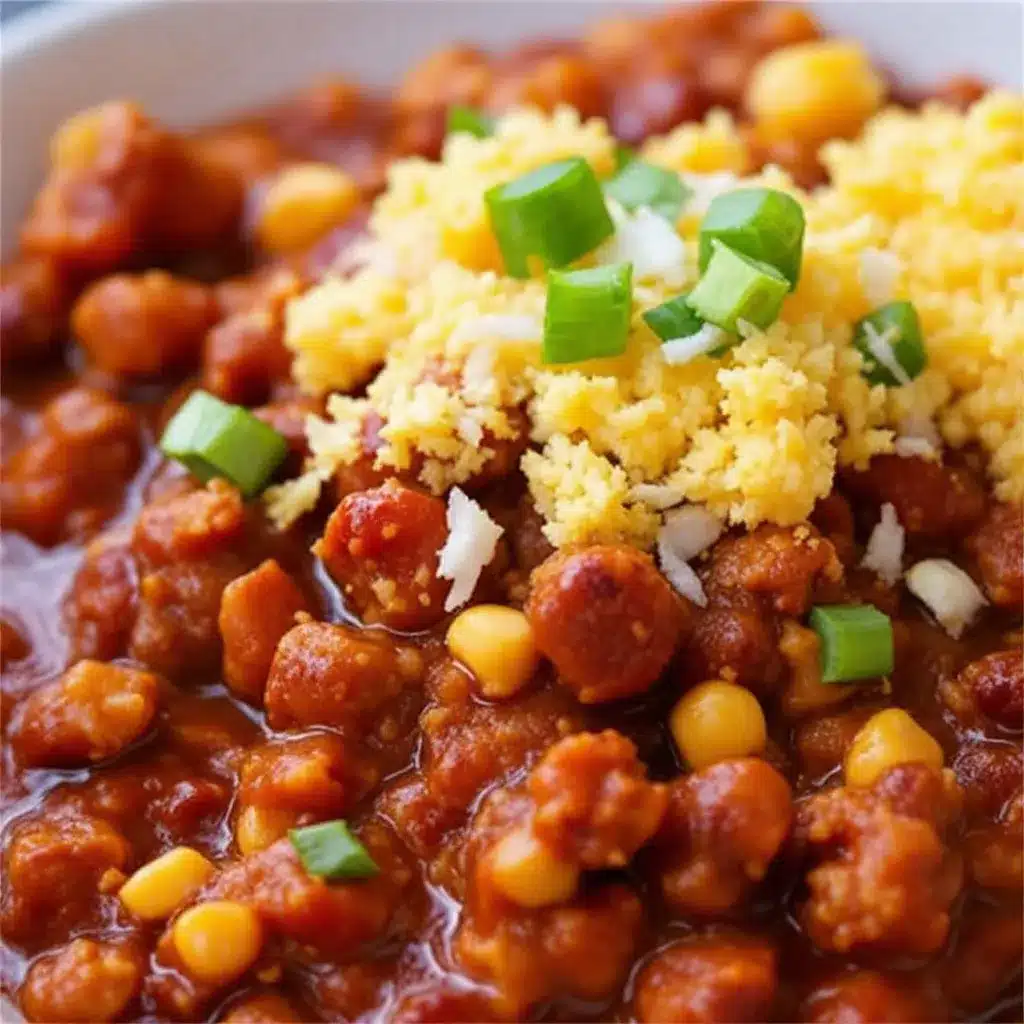 slow cooker football sunday chili with cornbread preparation steps