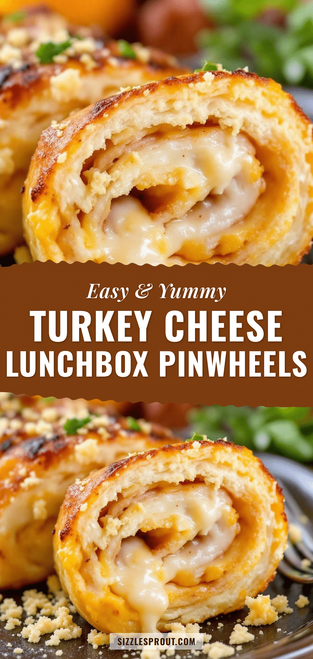 Turkey and cheese pinwheel roll-ups recipe