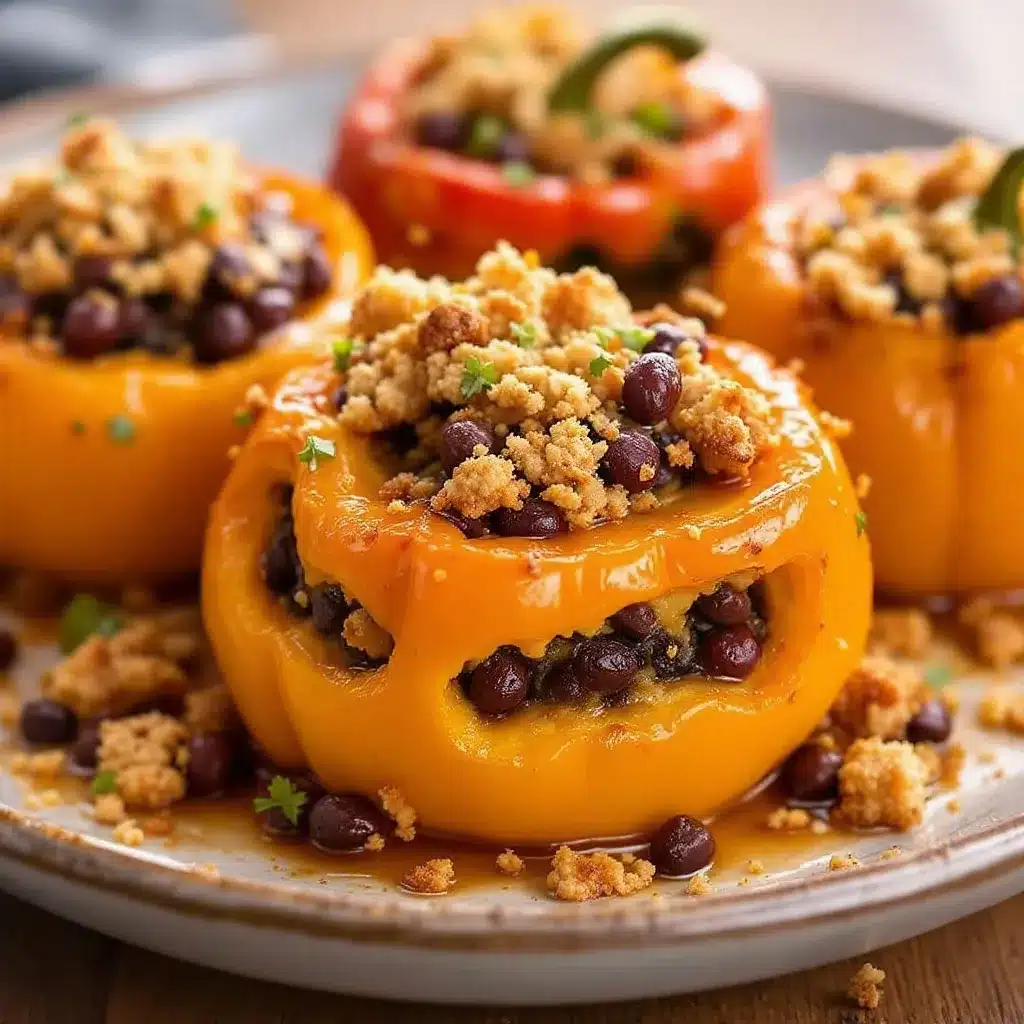 black bean stuffed peppers preparation steps