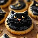 black cat halloween sugar cookies - featured image