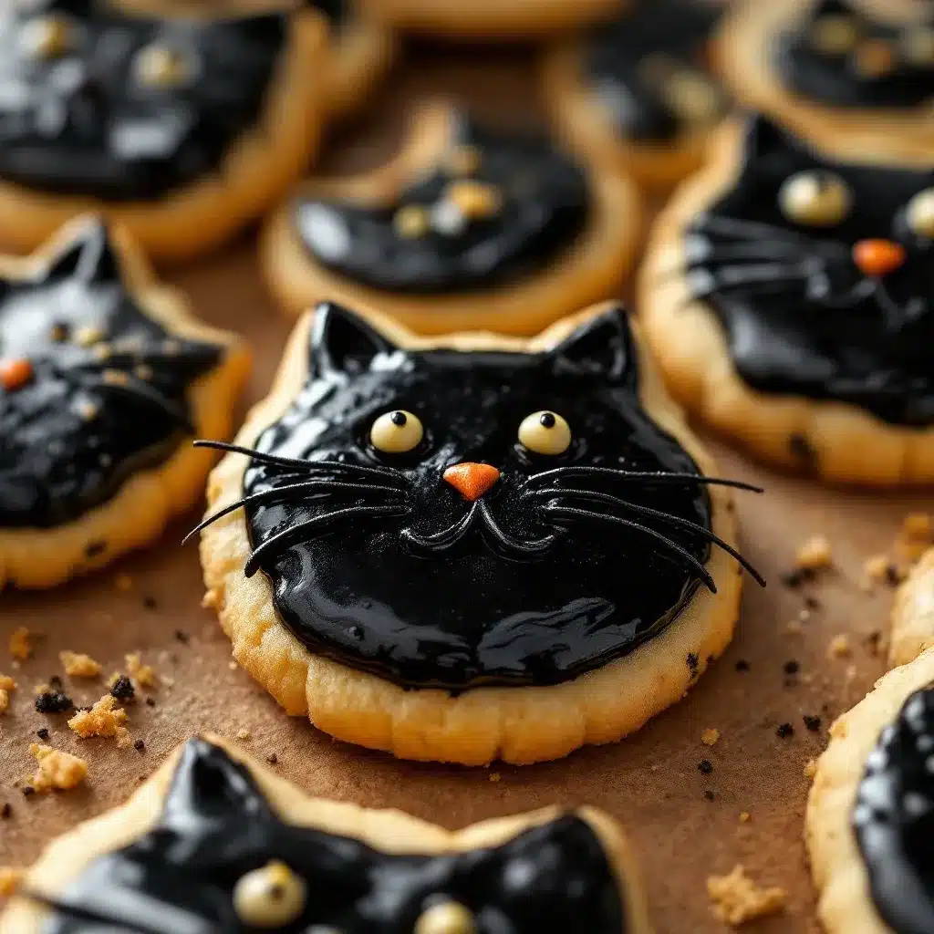 black cat halloween sugar cookies preparation steps