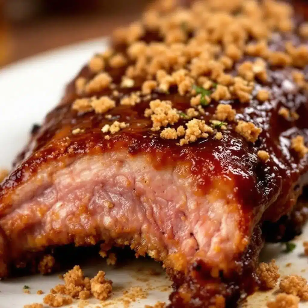 brown sugar bourbon baby back ribs - featured image
