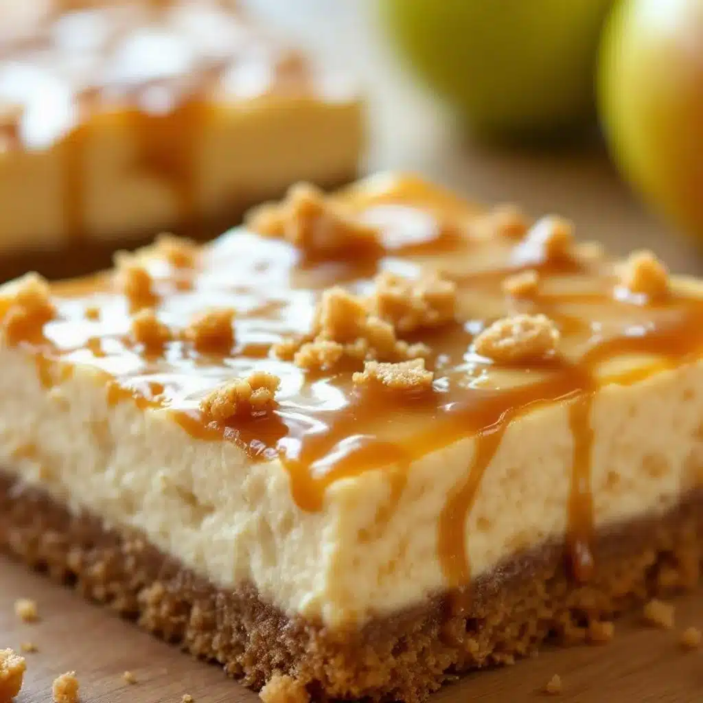 caramel apple cheesecake bars - featured image