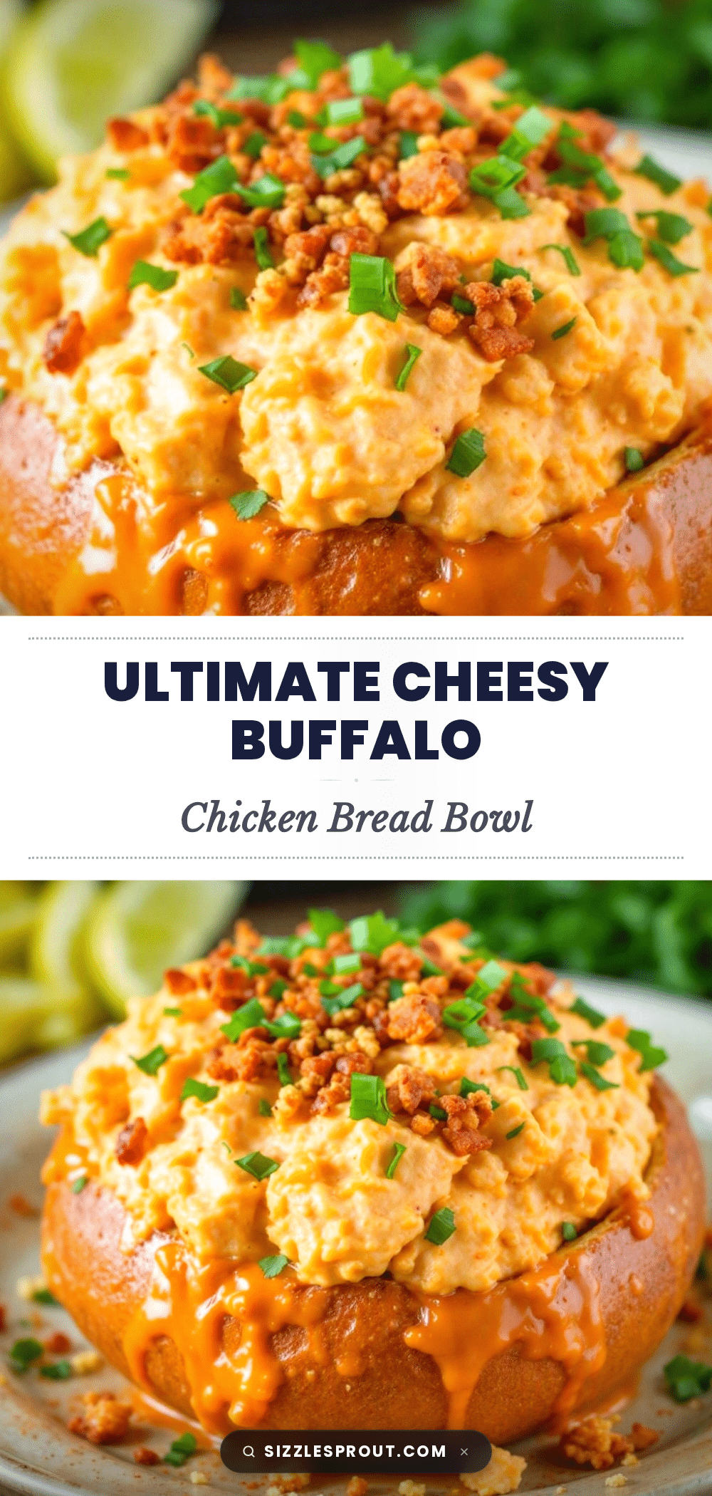 cheesy buffalo chicken bread bowl recipe