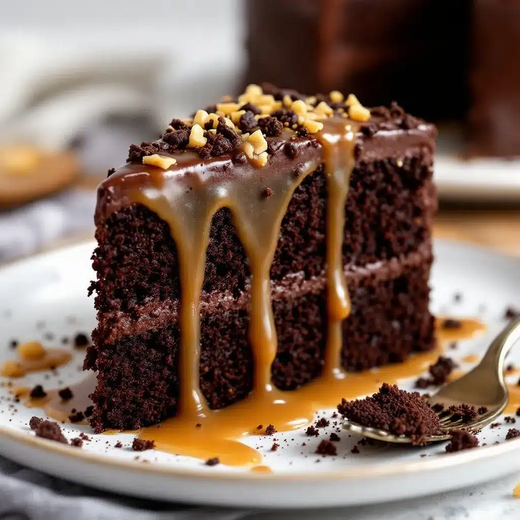 chocolate birthday cake with salted caramel preparation steps