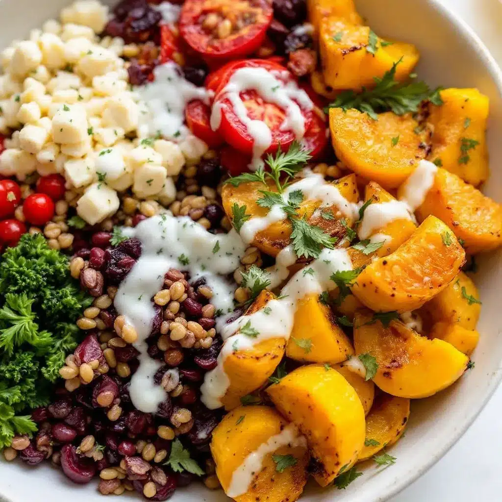 cozy fall harvest grain bowl with roasted delicata squash preparation steps