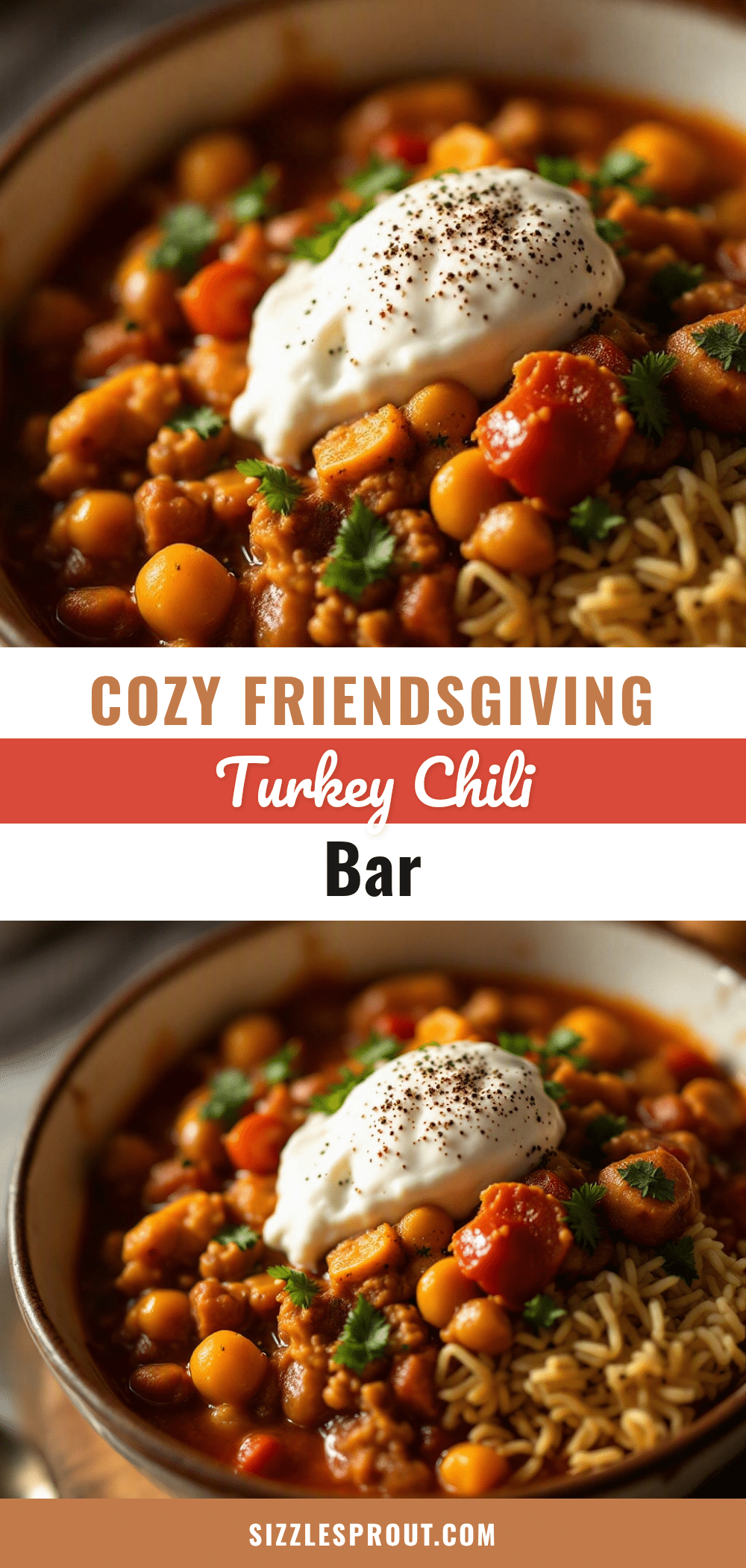 cozy friendsgiving turkey chili bar recipe