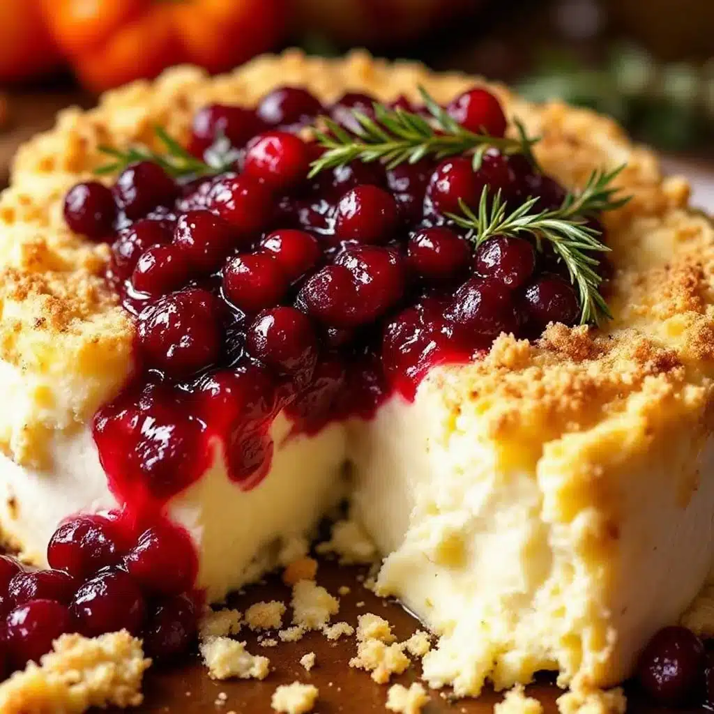 creamy baked brie with cranberry compote - featured image